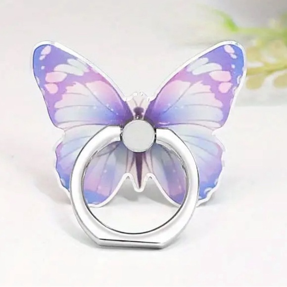 NWT-Butterfly Patterned Phone Ring Stand - Picture 2 of 8